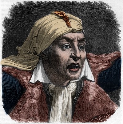 صورة لمارات (1743-1793) - صورة جان بول (جان بول) مارات (1743-1793) سياسي ، صحفي فرنسي - نقش في "Histoire des Girondins" للفونس دي لامارتين (1790-1869) 1865-1866 - خاص مجموعة بواسطة مجهول مجهول