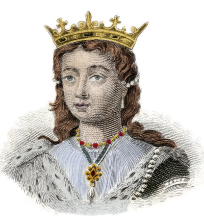Portrait of Margarita of Anjou, Queen of England (1429-1482) Engraving of the 19th century. Milanese بواسطة مجهول مجهول