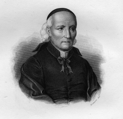 صورة لنيكولا سوتيل (1751-1832) ، نوفارا كانون في "" صور وتاريخ الرجال النافعين: الرجال والنساء من جميع البلدان وجميع الظروف ، الذين حصلوا على حقوق الاعتراف بالرجال "" المنشور والدعاية من قبل Societe مونتيون وفرا بواسطة مجهول مجهول