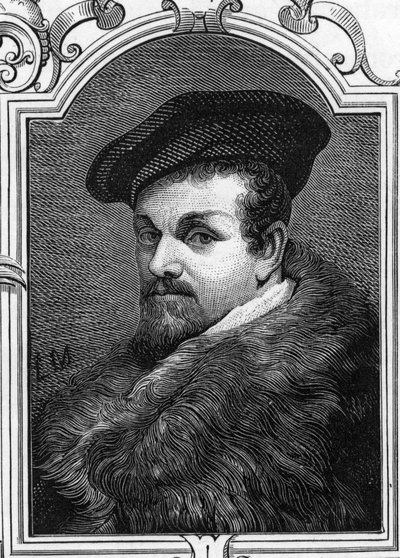 صورة للرسام الإيطالي Pier Francesco Mazzucchelli dit il Morazzone (1573-1626). 1859 نقش في "" صالات عرض أوروبا - إيطاليا "لأرمندود. مجموعة خاصة. بواسطة مجهول مجهول