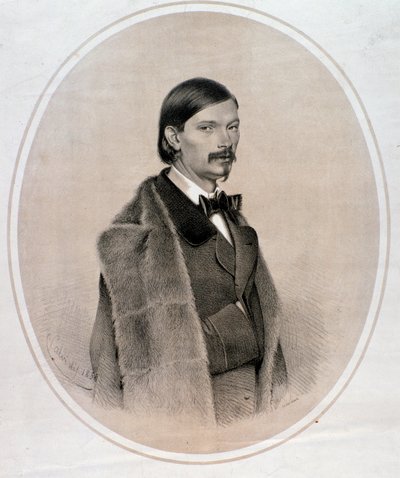 Portrait of italian conductor, double bass musician and composer Giovanni Bottesini (Drawing. 1858) بواسطة مجهول مجهول