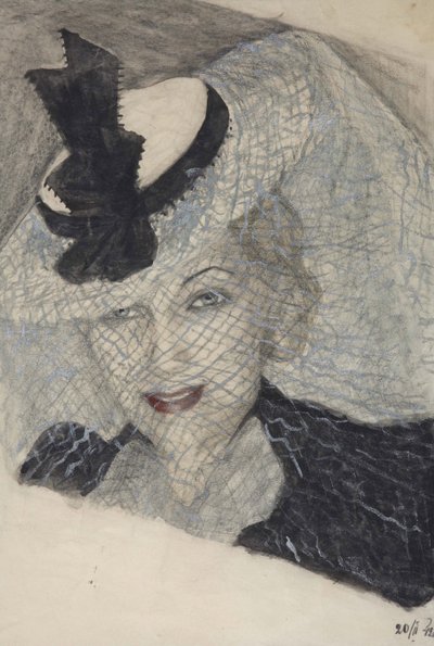 صورة للممثلة ليوبوف أورلوفا - ليوبوف بتروفنا أورلوفا (1902-1975) - مجهول. ألوان مائية ، غواش ، لون أبيض ، حبر على ورق بواسطة مجهول مجهول