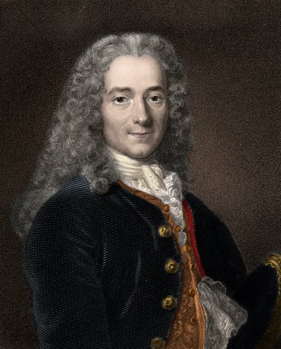 صورة للكاتب والفيلسوف الفرنسي فرانسوا ماري أرويت ديت فولتير (1694-1778) بواسطة مجهول مجهول
