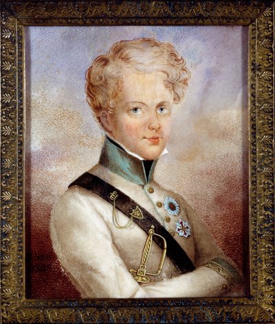 صورة لملك روما نابليون الثاني ، دوق رايششتات (1811-1832) ابن الإمبراطور نابليون الأول (1769-1821) لوحة مجهولة المصدر. 1829 مجموعة خاصة بواسطة مجهول مجهول