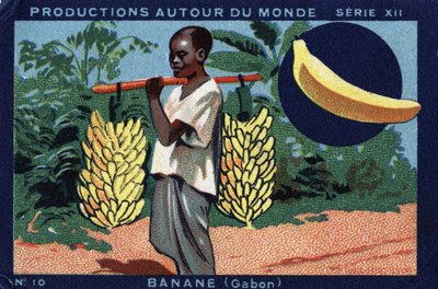 إنتاجات حول العالم: موز في الجابون. الطباعة الحجرية الملونة لعام 1933 في "" ألبوم جوزيف ميليات " بواسطة مجهول مجهول