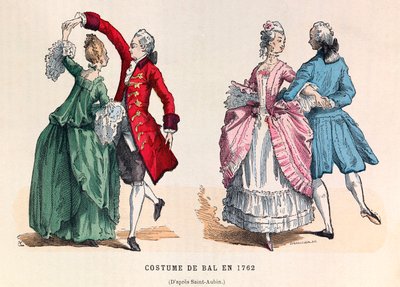أزياء الحفلة الراقصة عام 1762 (عهد الملك لويس الخامس عشر) - مجموعة خاصة بواسطة مجهول مجهول