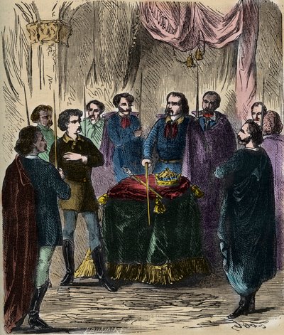 استقبال المتنورين (المجتمع السري) - Reception d'un Illuminmine (المتنورين) - Illuminines de Baviere (der Illuminatenorden) 1879 (النقش) بواسطة مجهول مجهول