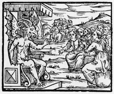 الشيطان يخاطب السحرة - "الملخص Maleficarum" ، يتعامل مع السحرة وأشرارهم وفرزهم بواسطة Francesco Maria Guazzo أو Guaccio أو Guaccius (15 ؟؟ -16 ؟؟) 1608 Private Collection بواسطة مجهول مجهول