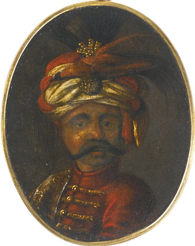 سليمان الثاني - سليمان الثاني (1642-1691) ، سلطان الدولة العثمانية - مجهول - النصف الثاني من القرن السابع عشر. - جواش على خشب - 12x8،4 - مجموعة خاصة بواسطة مجهول مجهول