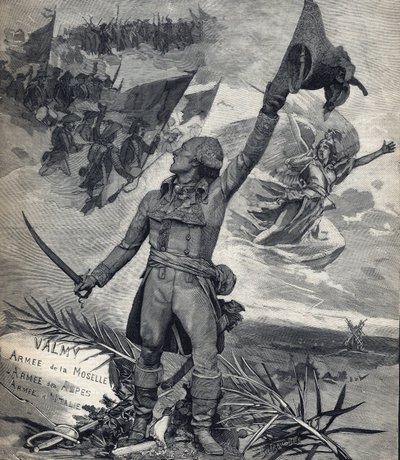 تمثال الجنرال فرانسوا كريستوف كيلرمان (1735-1820) الجنرال الفرنسي ، الفائز في معركة فالمي (20 سبتمبر 1792): "تحيا الأمة! "". نقش على "" Le petit parisien "" بتاريخ 14/09/1892. مجموعة خاصة بواسطة مجهول مجهول