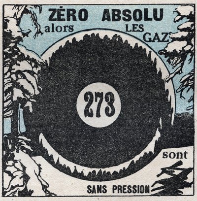 درجة الحرارة والتمدد: الصفر المطلق (- 273 درجة مئوية). رسم توضيحي مجهول من عام 1925. مجموعة خاصة. بواسطة مجهول مجهول