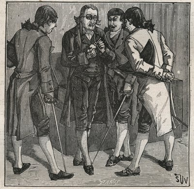 اختبار الماس Bresilian المقلد بواسطة John Mawe (1764-1829) عالم المعادن البريطاني. نقش من عام 1885 في "" Les Arts et metiers Illustres "" لأدولف بيتارد. بواسطة مجهول مجهول