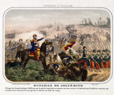 معركة سولفرينو (24 juin 1859) - مجهول - 1859 - طباعة حجرية ملونة - 40،1x28،1 - مجموعة خاصة بواسطة مجهول مجهول