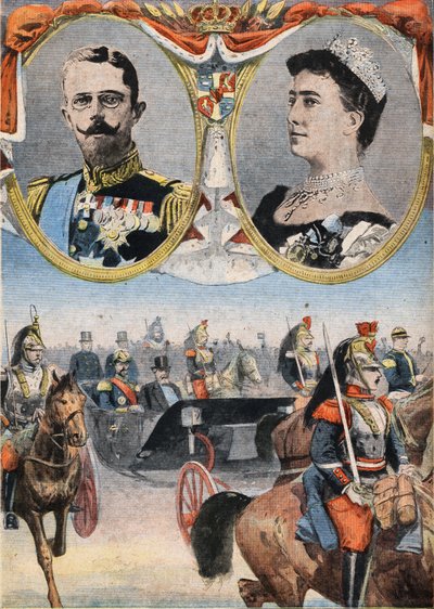 The Hotes of France: King Gustave V (1858-1950) و Queen of Suede Victoria (Viktoria de Bade بواسطة مجهول مجهول