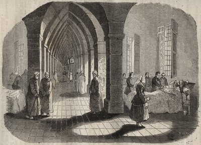 مستشفى Bagne de Rochefort في القرن التاسع عشر. نقش في "تاريخ المحكوم عليهم منذ إنشائهم حتى يومنا هذا" (1877) لبيير زكون (1817-1895) (كولونيا بينالي - مستعمرة جزائية). مجموعة خاصة. بواسطة مجهول مجهول
