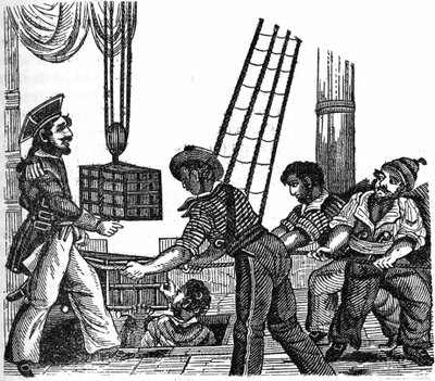 قام القرصان "لونج بن" جون أفيري (الذي فعل ذلك عام 1643) بتحميل ثلاثة صناديق من الخزائن (الذهب والحجارة) على سفينته. نقش "كتاب القراصنة الخاص" 1837. بواسطة مجهول مجهول