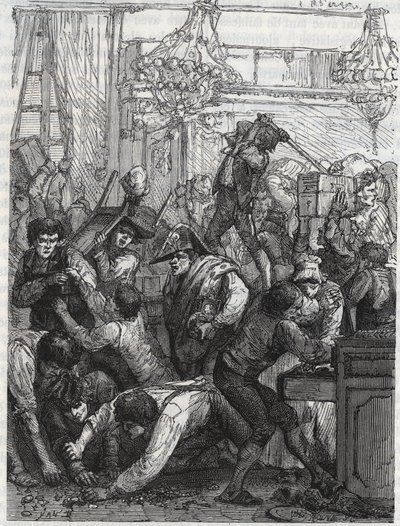 سرقة حارس الأثاث (Hotel de la Marine، Place de la Concorde) - السرقة في الأسبوع من 11 إلى 17 سبتمبر 1792 بواسطة فرقة بتكليف من Paul Miette ، من جزء من Diamonds ، في فندق du Garde-Meuble دي لا كورون ، باريس ، حيث ر بواسطة مجهول مجهول