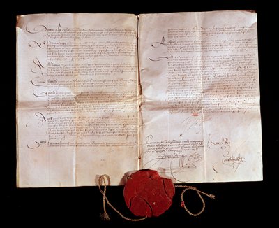 معاهدة كاتو كامبريسيس (كاتو كامبريسيس) بين هنري الثاني (1519-1589) وفيليب الثاني ملك إسبانيا في 3/04/1559. فرنسا تعيد أراضيها الإيطالية إلى إسبانيا. أنهت هذه التجارة الحروب الإيطالية. المحفوظات الوطنية باريس بواسطة مجهول مجهول