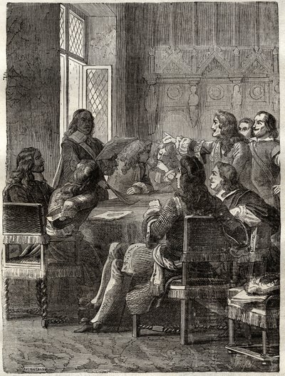 معاهدة ريسويك (معاهدة ريسويك ، 30 أكتوبر 1697) (نهاية حرب رابطة أوغسبورغ بين لويس الرابع عشر والتحالف العظيم). نقش القرن التاسع عشر. مجموعة خاصة. بواسطة مجهول مجهول