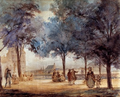 منظر لشرفة التويلري في باريس عام 1786. بواسطة مجهول مجهول