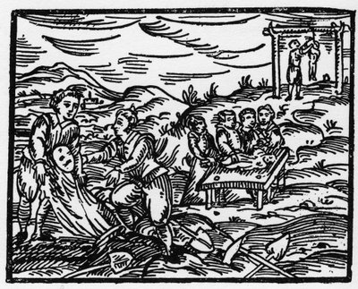 السحرة لردع الموتى في المقبرة - "" الخلاصة Maleficarum "" ، يتعامل مع السحرة وأشرارهم وفرزهم بقلم Francesco Maria Guazzo أو Guaccio أو Guaccius (15 ؟؟ -16 ؟؟) 1608 Private Collection بواسطة مجهول مجهول