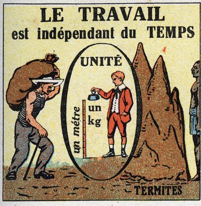 العمل والقوة: العمل يعتمد على الوقت. رسم توضيحي مجهول من عام 1925. مجموعة خاصة. بواسطة مجهول مجهول