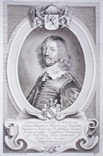 Adriaen Client van Stedum (1599-1665) من "Portraits des Hommes Illustres" ، نقش بواسطة Cornelis Galle ، نُشر عام 1706 (نقش) بواسطة أنسيلموس فان (بعد) هول
