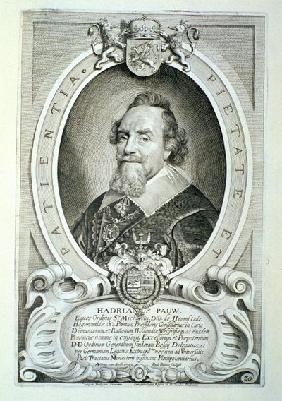 Adriaen Pauw (1585-1653) من "Portraits des Hommes Illustres" ، منقوش بواسطة Paulus Pontius (1603-68) تم نشره عام 1706 بواسطة Anselmus van Hulle