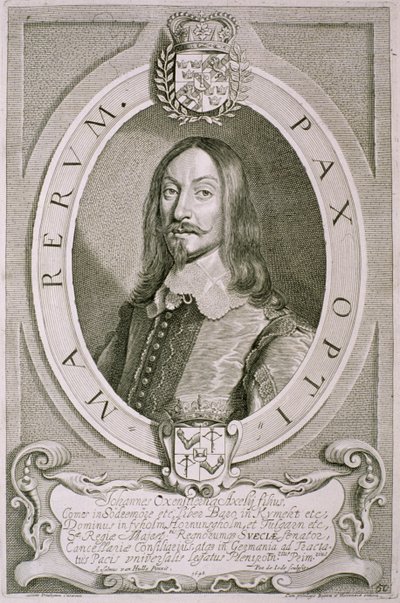 يوهان أكسلسون أوكسنستيرنا (1611-57) كونت سودومرمور ، من "بورتريهات ديه هومز إيميسيس" ، نقشها بيتروس دي إيود ، نشر 1706 بواسطة Anselmus van Hulle