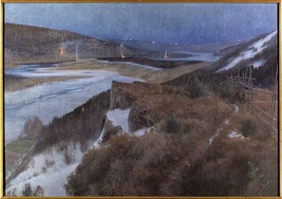Nuit de Walpurgis a Bergslagen - ليلة Walpurgis في Bergslagen ، Grangaerde في Dalarna ، بواسطة شولتزبيرج ، أنشيلم ليونارد (1862-1945). زيت على قماش بواسطة أنشيلم شولتزبرج