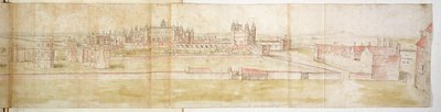 قصر هامبتون كورت من الشمال ، ج .1544 (قلم وحبر ومرحاض على ورق) بواسطة Anthonis van den Wyngaerde