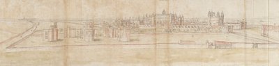 قصر هامبتون كورت من الشمال ، 1550-1560 بواسطة Anthonis van den Wyngaerde