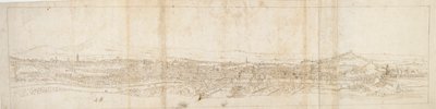 منظر بانورامي لروما من مونت ماريو ، قلعة إس. أنجيلو في المقدمة ، حوالي 1550 بواسطة Anthonis van den Wyngaerde