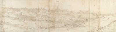 منظر بانورامي لسيغوفيا من الشرق ، 1550-1560 بواسطة Anthonis van den Wyngaerde