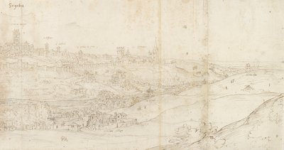 منظر بانورامي لسيغوفيا من الشرق ، 1560-1570 بواسطة Anthonis van den Wyngaerde