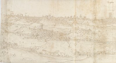 منظر بانورامي لسيغوفيا من الشرق ، 1560-1570 بواسطة Anthonis van den Wyngaerde