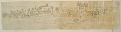 منظر هامبتون هامبتون من الشمال ، من "بانوراما لندن" ، ص 1544 (قلم وحبر على ورق) بواسطة Anthonis van den Wyngaerde