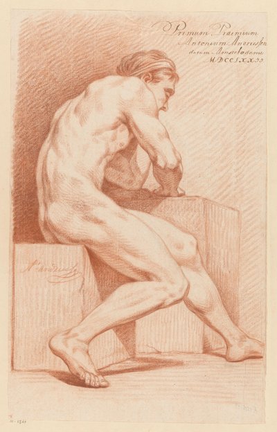 رجل جالس عاريًا (الجائزة الأولى 1772) بواسطة أنتوني أندريسن