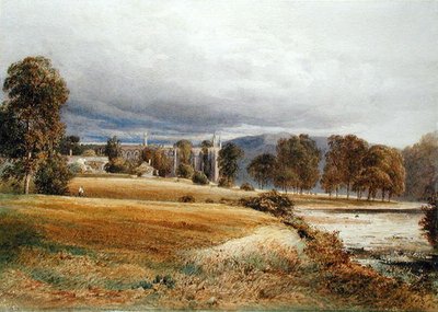 بولتون أبي من نهر وارف ، المنظر الجنوبي ، حوالي عام 1825 (ألوان مائية على ورق) بواسطة أنتوني فانديك كوبلي فيلدينغ