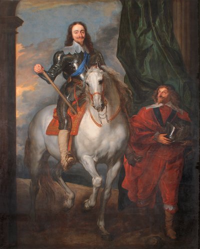 تشارلز الأول على ظهور الخيل مع M. De St. Antoine (زيت على قماش) بواسطة أنتوني فان (بعد) ديك