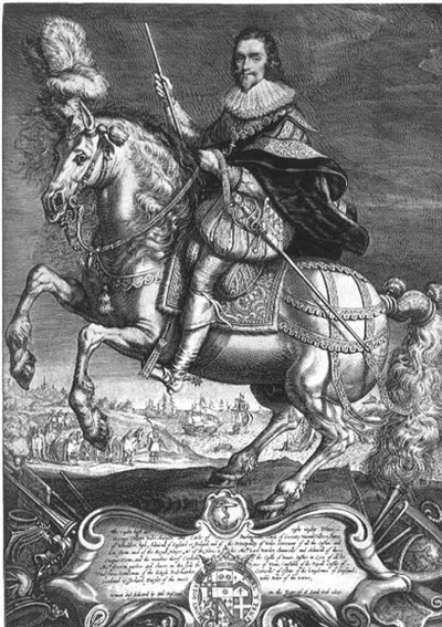 صورة الفروسية لجورج فيليرز (1592-1628) دوق باكنغهام الأول ، نقشها ويليم دي باس (1598-1637) 1625 (نقش) بواسطة أنتوني فان (بعد) ديك