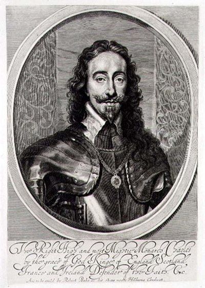 صورة لتشارلز الأول (1600-49) نقشها ويليام فيثورن (1616-1691) 1658 (نقش) بواسطة أنتوني فان (بعد) ديك