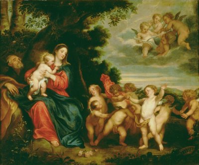 Rest on the Flight into Egypt بواسطة أنتوني فان (مدرسة) ديك