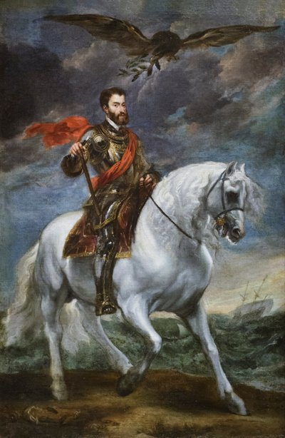 صورة الفروسية للإمبراطور تشارلز الخامس ، 1621-27 (زيت على قماش) بواسطة أنتوني فان ديك