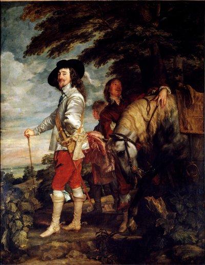 Full lenght opoportrait of Charles I of England, also known as the king on the hunt, c. 1635 (oil on canvas) بواسطة أنتوني فان ديك