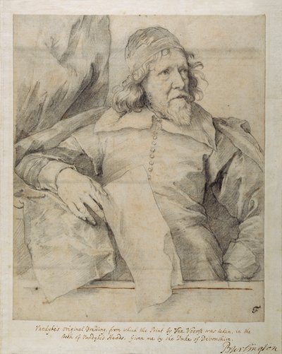 Inigo Jones (black chalk on paper) بواسطة أنتوني فان ديك
