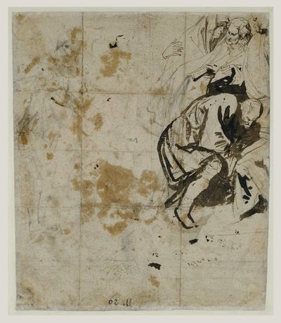 دراسة جزئية للحكم (الصفحة الرئيسية) (1617-18) (طباشير أسود ، قلم حبر وحبر بني ، غسيل بني وأحمر ، طباشير أحمر وأزرق ، وارتفاع الغواش الأبيض) بواسطة أنتوني فان ديك