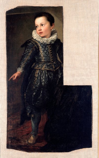 صورة لأنسالدو بالافيسينو (1622) رسم طفل لأنتوني فان ديك (1599-1641) 1625 تقريبًا. جينات الشمس 288x198 سم ، المعرض الوطني لقصر سبينولا بواسطة أنتوني فان ديك