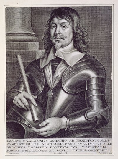 صورة لجيمس هاميلتون (1606-49) دوق هاميلتون الأول ، نقشها جوان ميسنس (1612-70) بواسطة أنتوني فان ديك