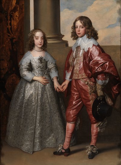 وليام الثاني أمير أورانج وعروسه ماري ستيوارت صورة مزدوجة ليليم الثاني (1626-1650) ، أمير أورانج والأميرة ماري ستيوارت (1631-1660) ، فيما بعد الأميرة رويال بواسطة أنتوني فان ديك